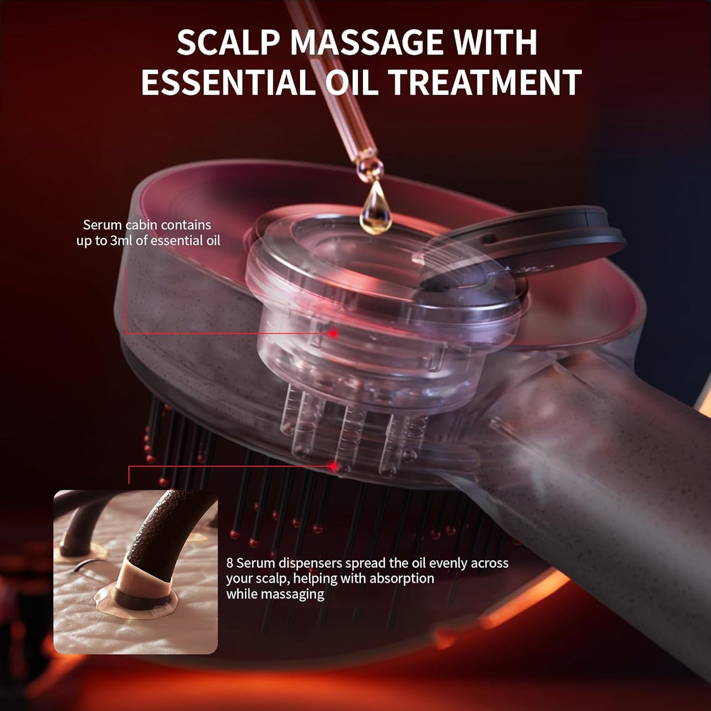 Breo S3 Scalp Massager – Red Light Therapy for Hair Growth & Scalp Relief