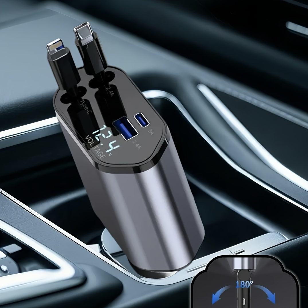 4-in-1 Retractable Car Charger