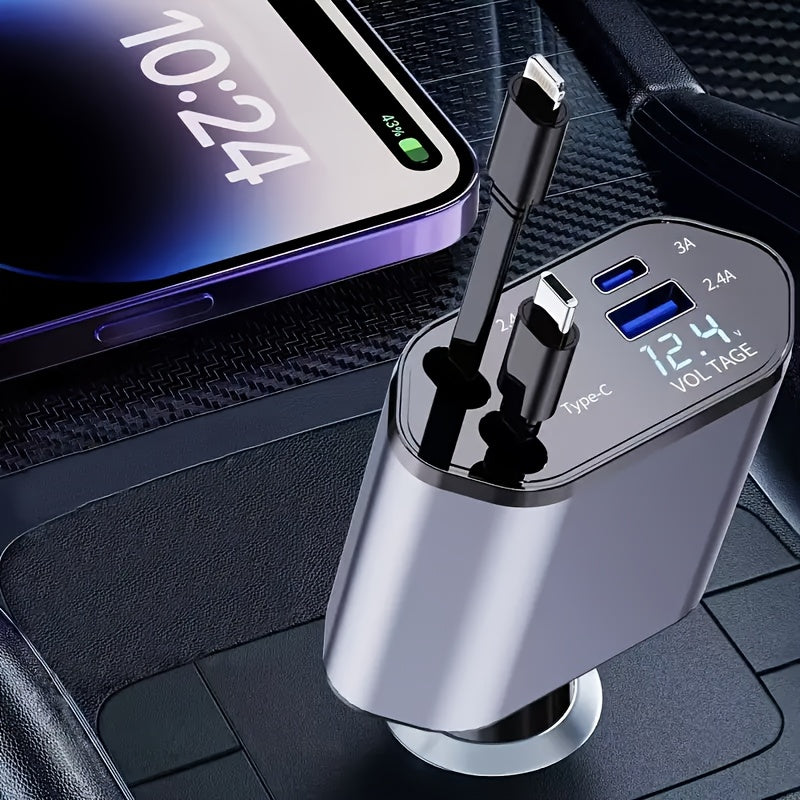 4-in-1 Retractable Car Charger