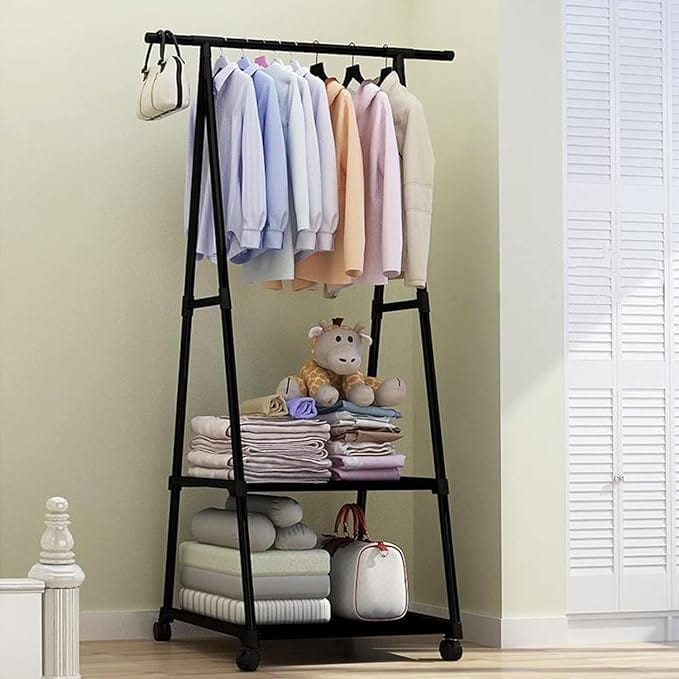 ALCOACH Portable Clothing Rack with Bottom Shelf