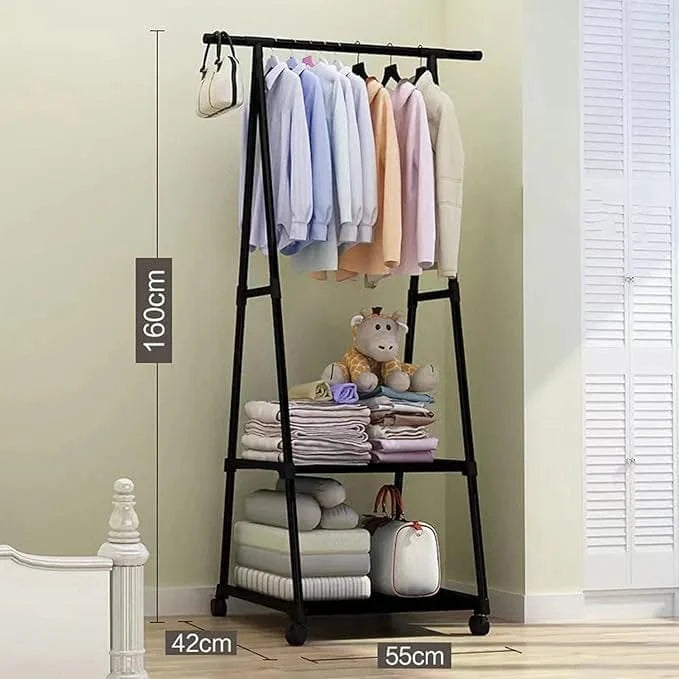 ALCOACH Portable Clothing Rack with Bottom Shelf