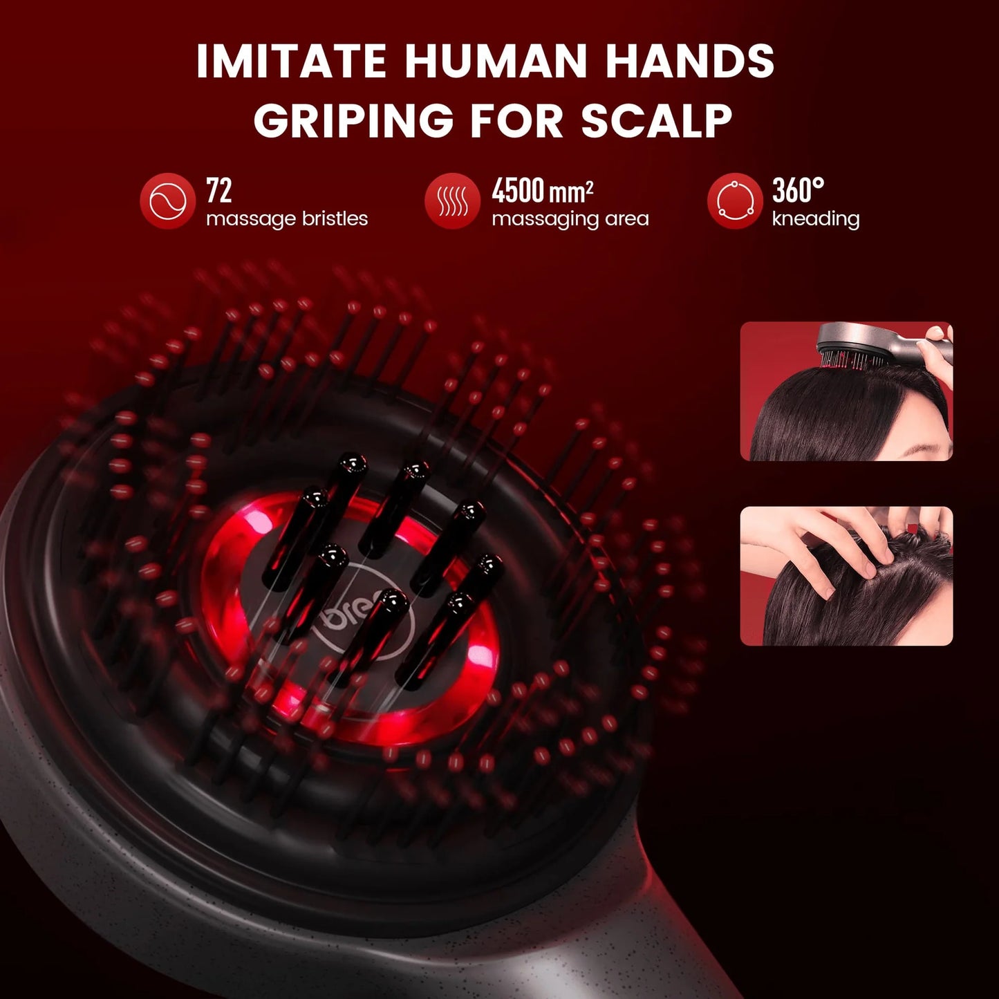 Breo S3 Scalp Massager – Red Light Therapy for Hair Growth & Scalp Relief