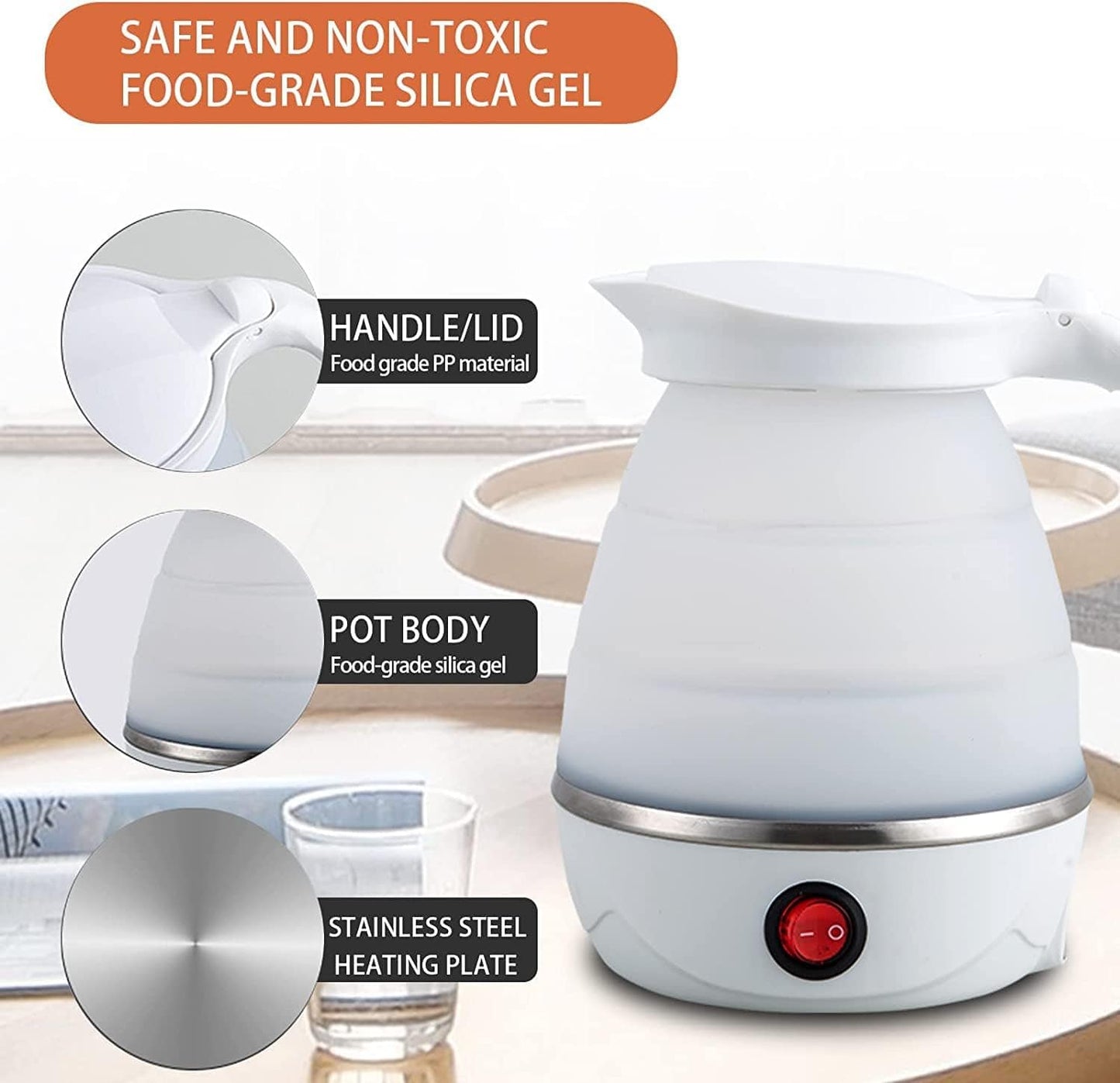 Folding Electric Kettle - Compact & Portable