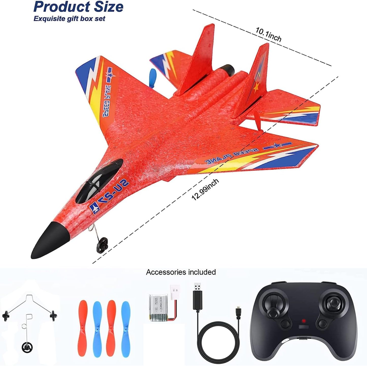 Remote-Controlled Airplane Toy - LED & Durable