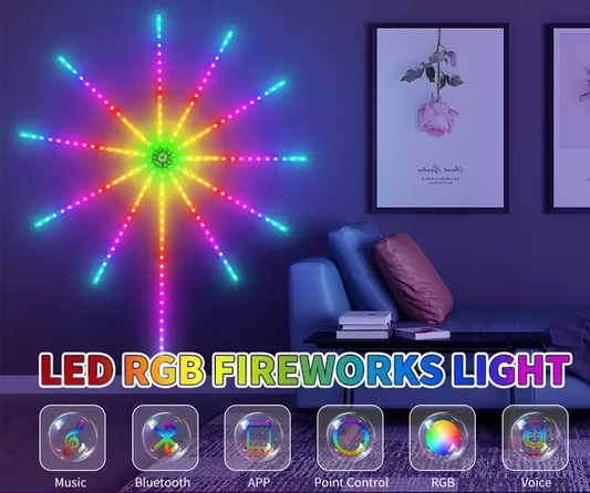 Smart Firework LED Lights | 16M Colors, Music Sync, 213 Modes