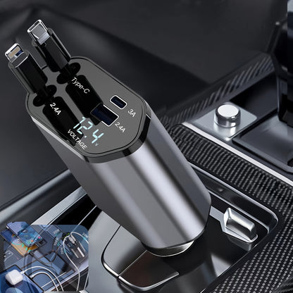 4-in-1 Retractable Car Charger
