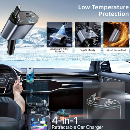 4-in-1 Retractable Car Charger