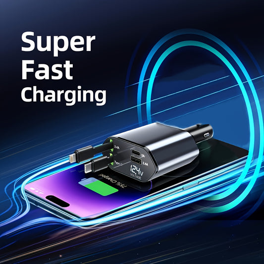 4-in-1 Retractable Car Charger