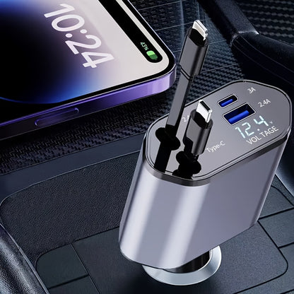 4-in-1 Retractable Car Charger