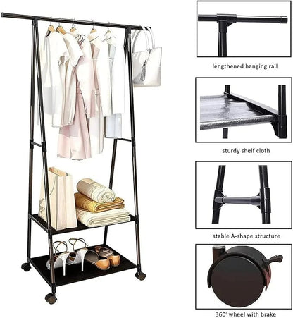 ALCOACH Portable Clothing Rack with Bottom Shelf