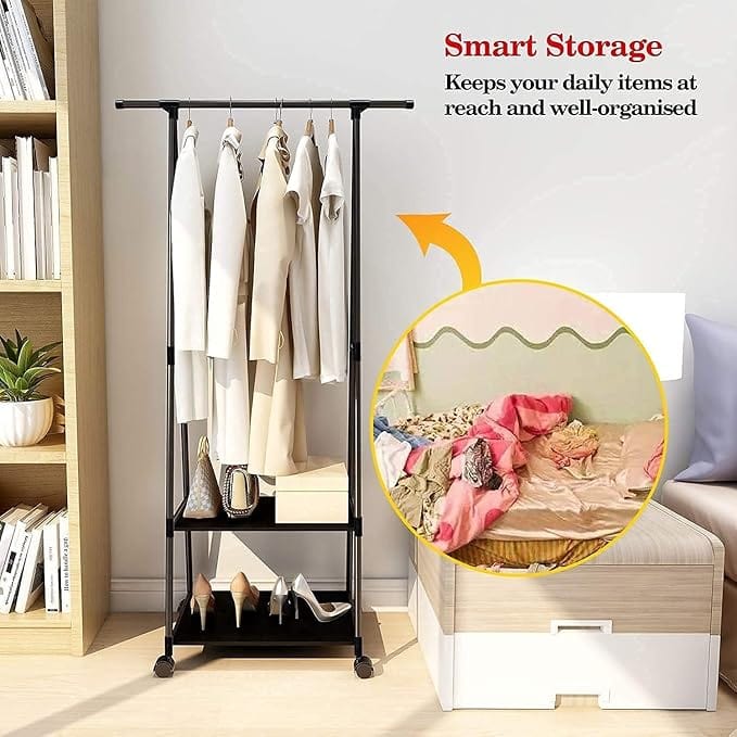 ALCOACH Portable Clothing Rack with Bottom Shelf