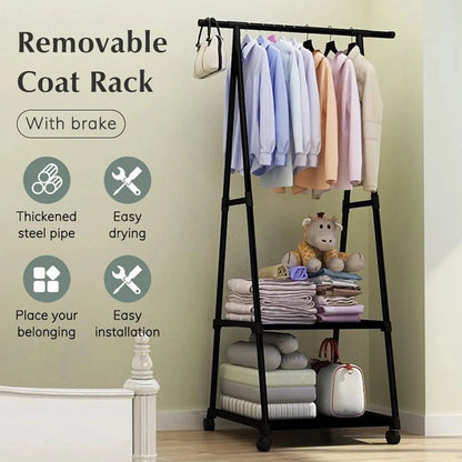 ALCOACH Portable Clothing Rack with Bottom Shelf