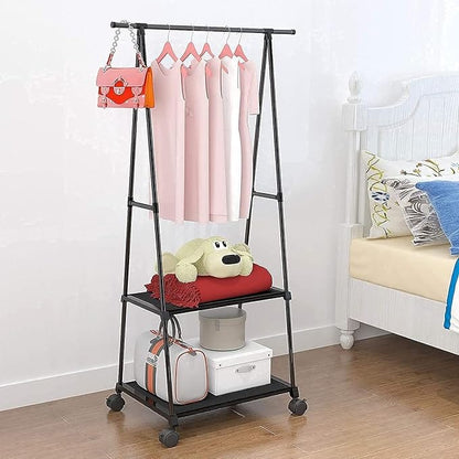 ALCOACH Portable Clothing Rack with Bottom Shelf