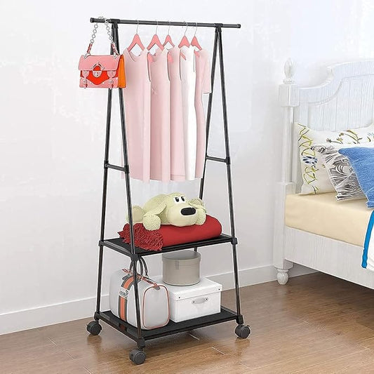 ALCOACH Portable Clothing Rack with Bottom Shelf