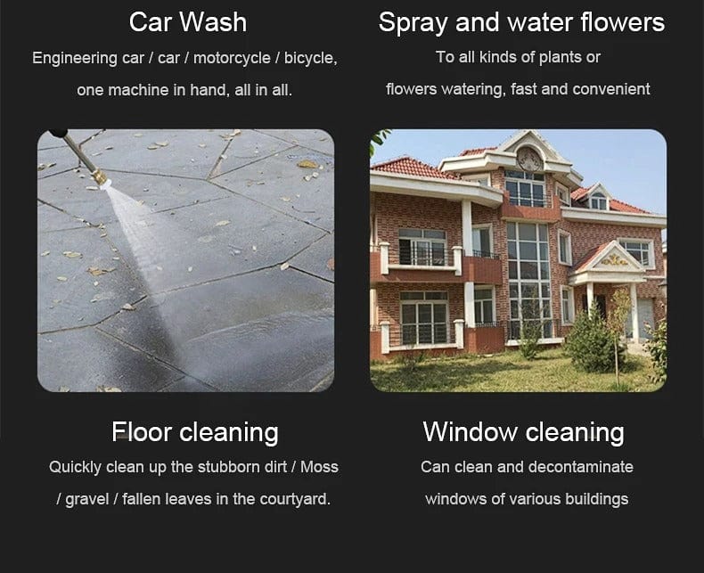 High-Powered Water Pressure Washer with 5m Hose & Filter Net