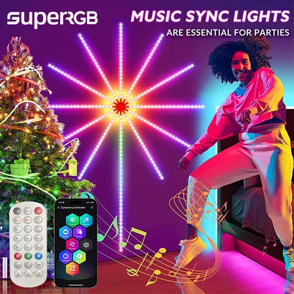 Smart Firework LED Lights | 16M Colors, Music Sync, 213 Modes