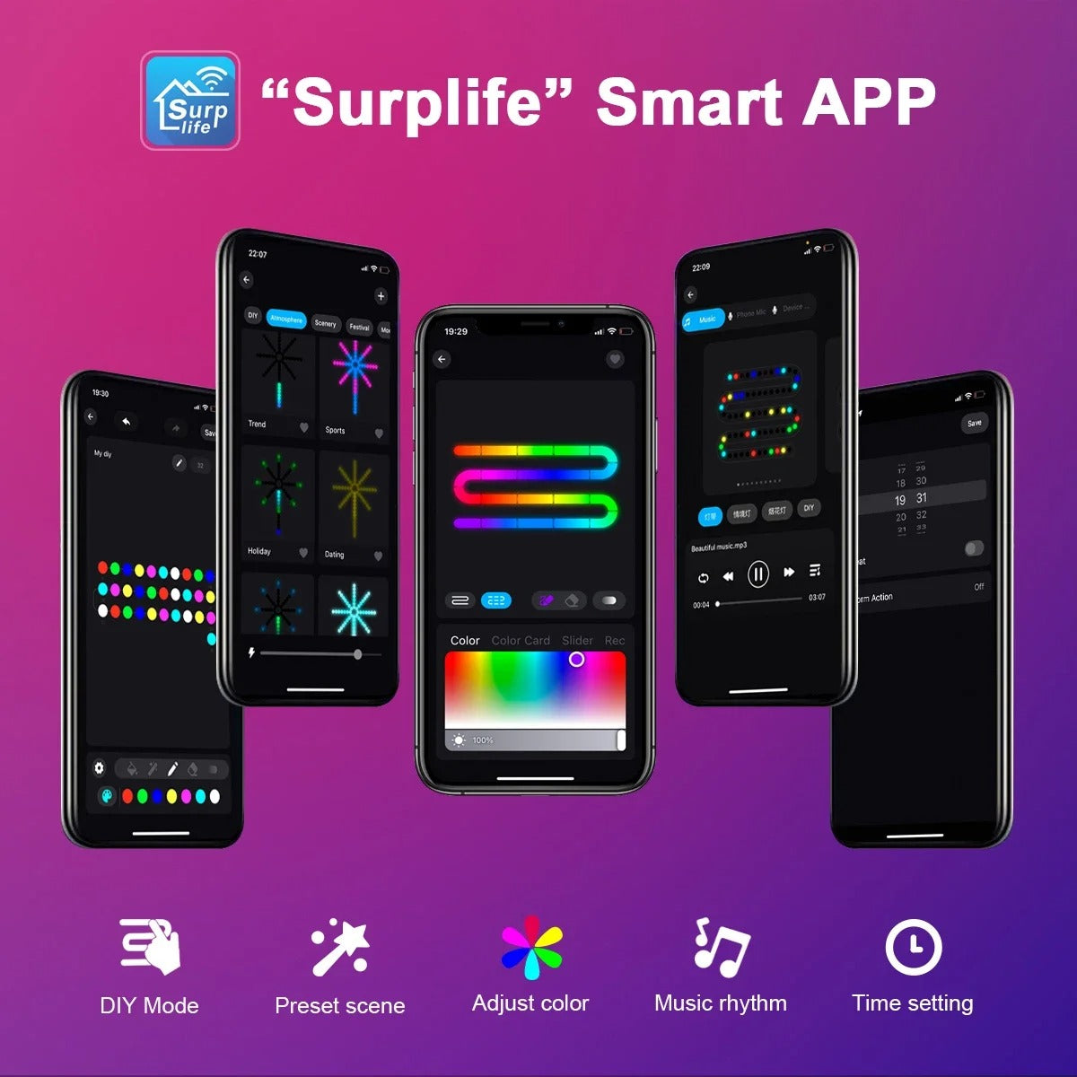 Smart Firework LED Lights | 16M Colors, Music Sync, 213 Modes