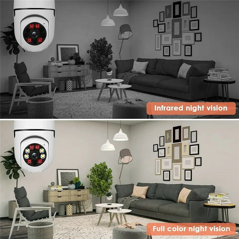 Indoor WiFi Bulb Security Camera with 3MP, 4X Zoom, Night Vision